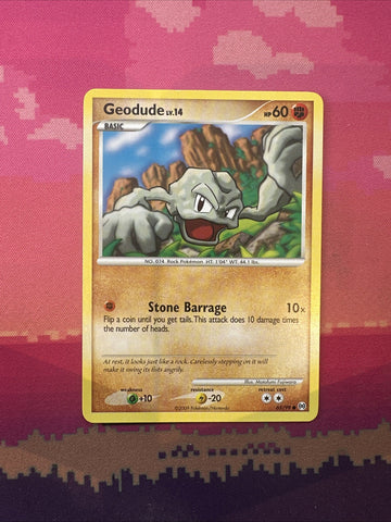 Pokemon Card Geodude Arceus Common 65/99 Near Mint