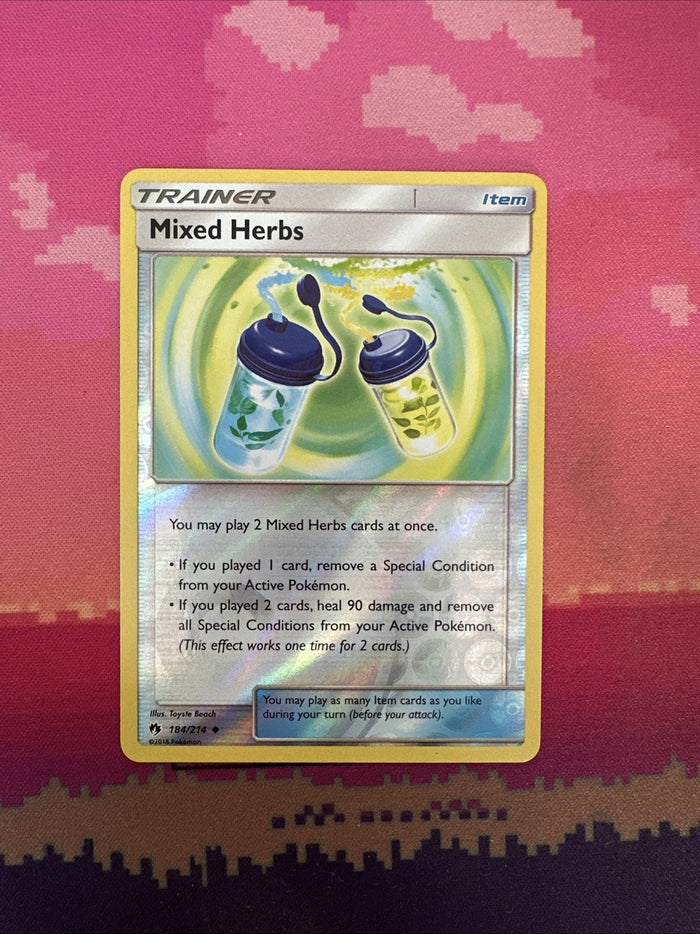 Pokemon Card Mixed Herbs Lost Thunder Reverse Holo 184/214 Near Mint