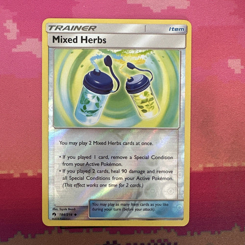 Pokemon Card Mixed Herbs Lost Thunder Reverse Holo 184/214 Near Mint