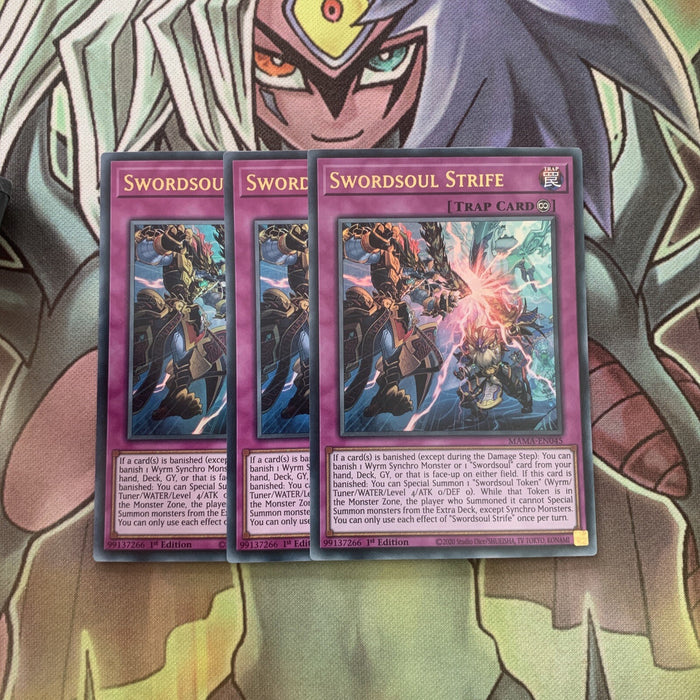 MAMA-EN045 x3 Swordsoul Strife Ultra Rare Excellent Condition Yugioh