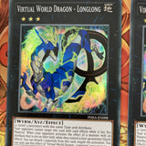 PHRA-EN098 3 x Virtual World Dragon - Longlong Super Rare 1st Edition NEW YuGiOh