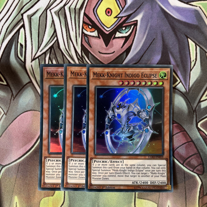 EXFO-EN019 x3 Mekk-Knight Indigo Eclipse Super Rare Excellent Condition Yugioh