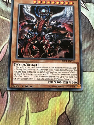 SDSB-EN014 TRUE KING AGNIMAZUD, THE VANISHER Common 1st Edition YuGiOh Card (back)