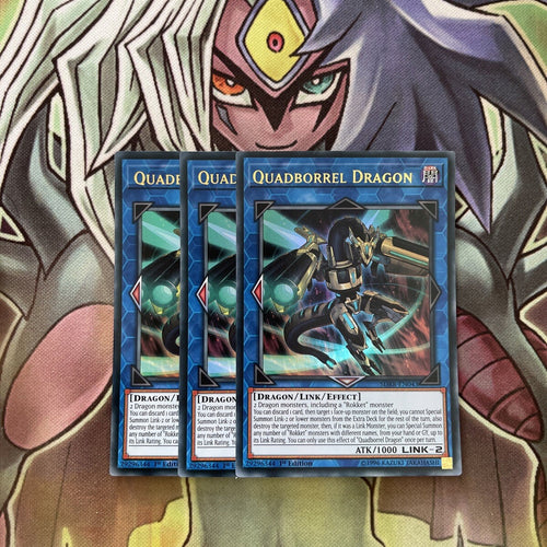 SDRR-EN043 x3 Quadborrel Dragon Ultra Rare Excellent Condition Yugioh
