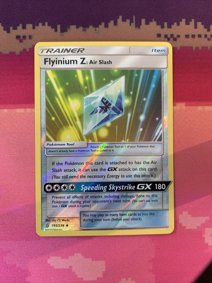 Pokemon Card Flyinium Z: Air Slash Unified Minds Reverse Holo 195/236 Near Mint