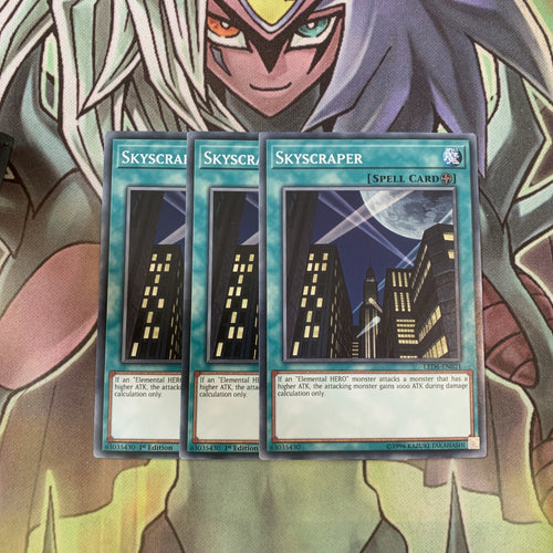 LED6-EN021 x3 Skyscraper Common Excellent Condition Yugioh
