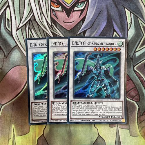 CT13-EN010 x3 D/D/D Gust King Alexander Super Rare Excellent Condition Yugioh
