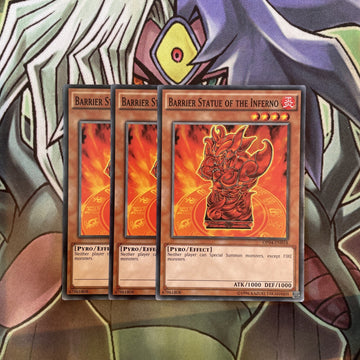 OP04-EN018 Barrier Statue Of The Inferno Common x3 Excellent Condition Yugioh