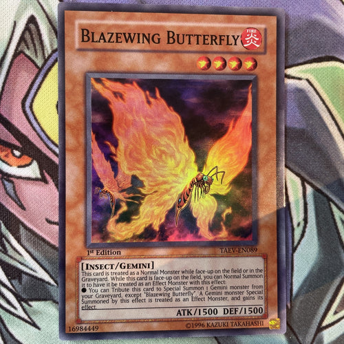 TAEV-EN089 Blazewing Butterfly Super Rare 1st Edition NM Yugioh Card