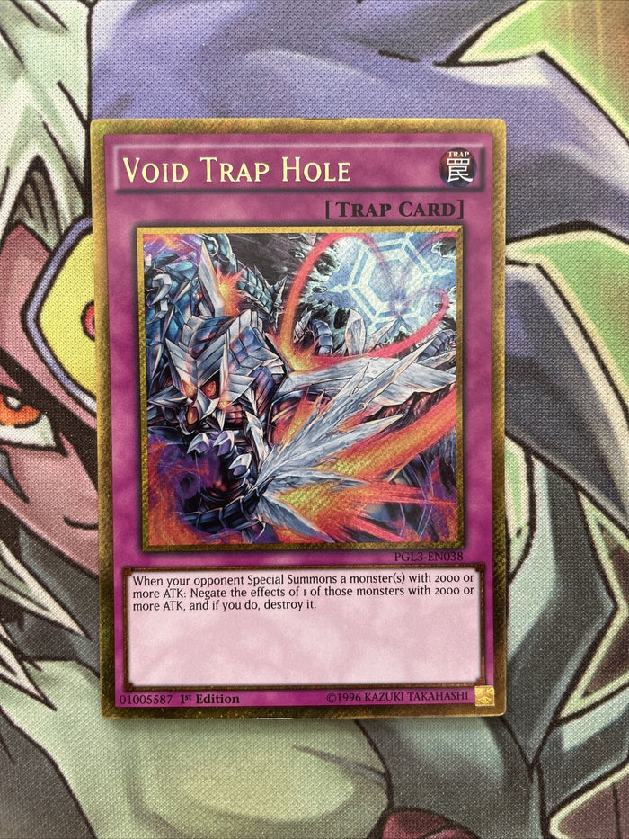 PGL3-EN038 Void Trap Hole Gold Rare 1st Edition NM Yugioh