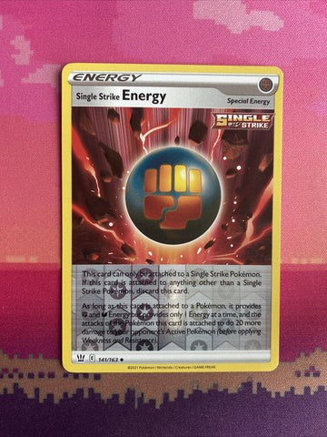 Pokemon Card Single Strike Energy Battle Styles Reverse Holo 141/163 NM