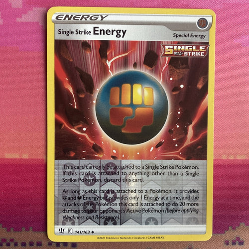 Pokemon Card Single Strike Energy Battle Styles Reverse Holo 141/163 NM