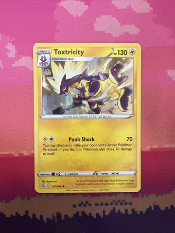 Pokemon Card Toxtricity Fusion Strike Holo Rare 107/264 Near Mint