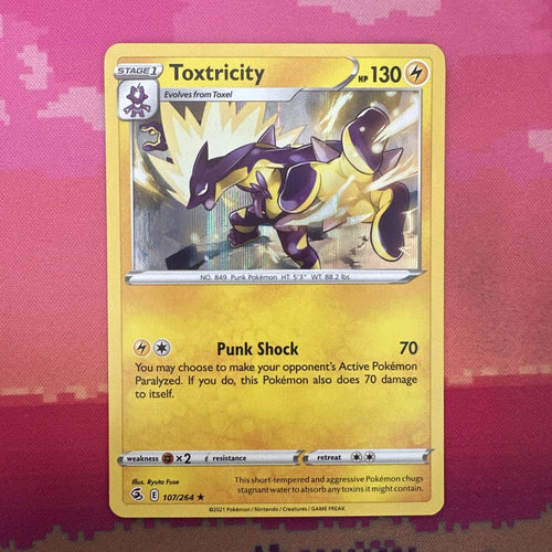 Pokemon Card Toxtricity Fusion Strike Holo Rare 107/264 Near Mint
