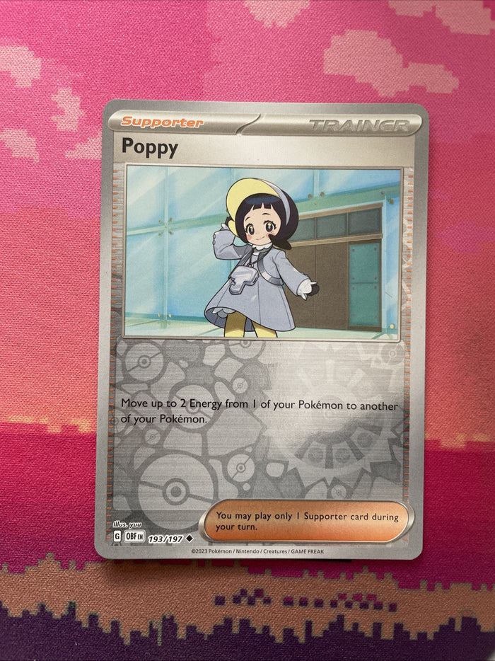 Pokemon Card Poppy Obsidian Flames Reverse Holo 193/197 NM