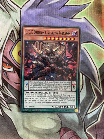 SP17-EN029 D/D/D Oblivion King Abyss Ragnarock Starfoil 1st EdNM Yugioh Card
