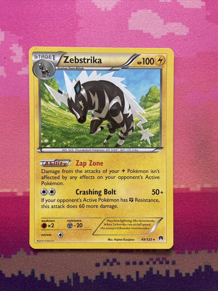 Pokemon Card Zebstrika Breakpoint Rare 49/122 Near Mint