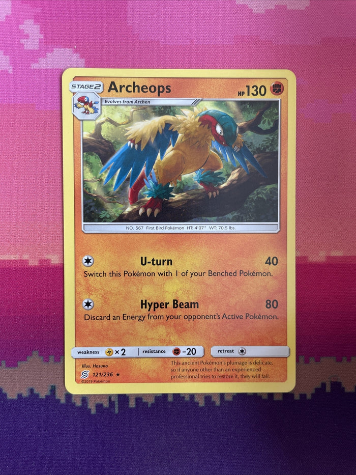 Pokemon Card Archeops Unified Minds Rare 121/236 NM