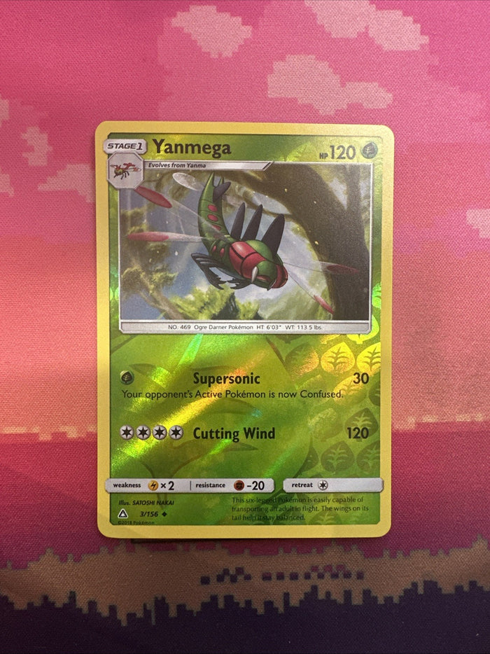 Pokemon Card Yanmega Ultra Prism Reverse Holo 3/156 Near Mint