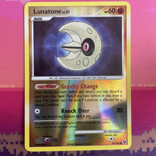Pokemon Card Lunatone Great Encounters Reverse Holo 76/106 Near Mint