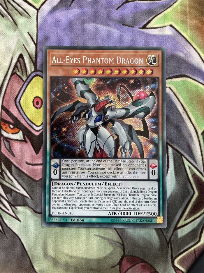 BLHR-EN043 All-Eyes Phantom Dragon Secret Rare 1st Edition NM Yugioh Card