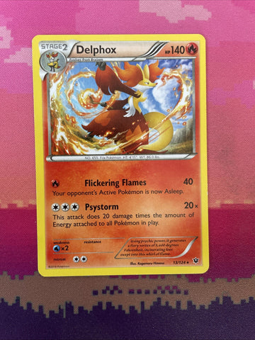 Pokemon Card Delphox Fates Collide Rare 13/124 Near Mint