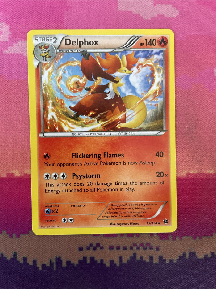 Pokemon Card Delphox Fates Collide Rare 13/124 Near Mint