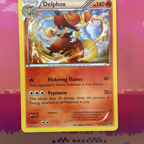 Pokemon Card Delphox Fates Collide Rare 13/124 Near Mint