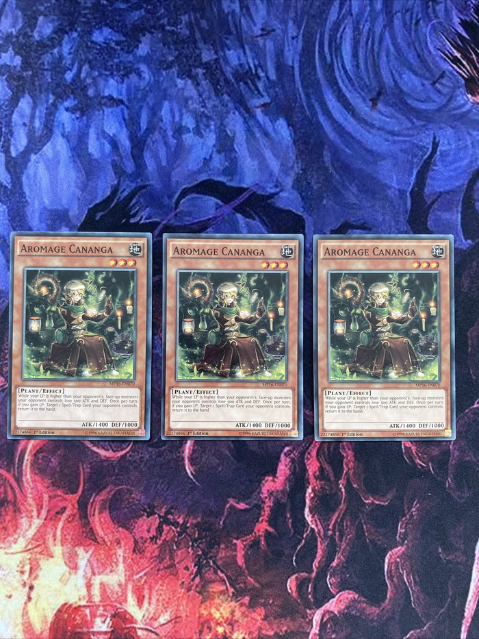 MP16-EN070 Yugioh cards 3x Aromage Cananga - 1ST EDITION NM