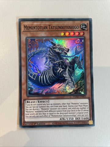 VASM-EN003 Mementotlan Tatsunootoshigo Super Rare 1st Edition YuGiOh