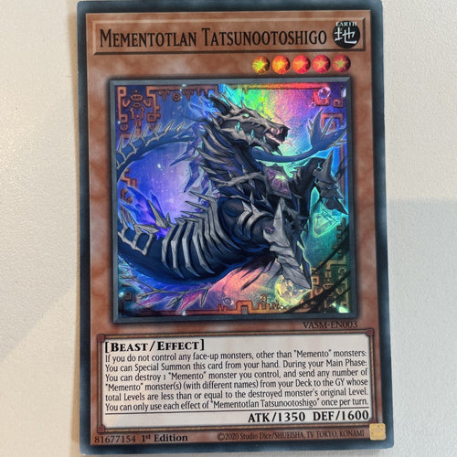 VASM-EN003 Mementotlan Tatsunootoshigo Super Rare 1st Edition YuGiOh