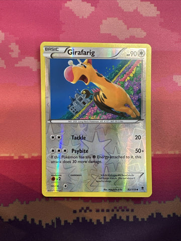 Pokemon Card Girafarig Phantom Forces Reverse Holo 82/119 Near Mint