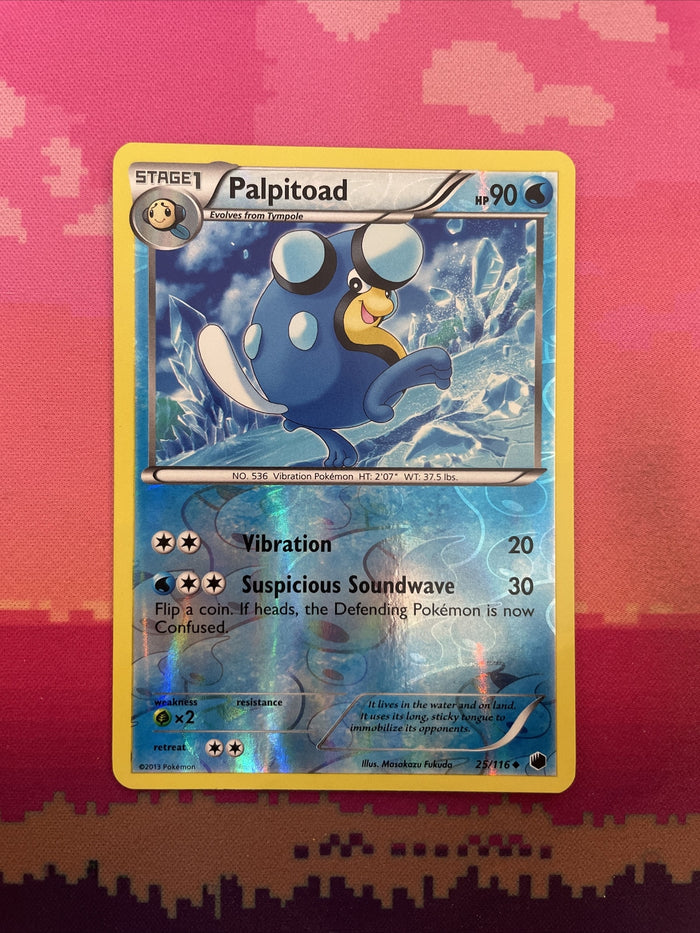 Pokemon Card Palpitoad Plasma Freeze Reverse Holo Uncommon 25/116 Near Mint