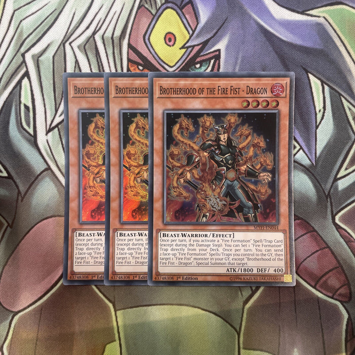 MYFI-EN044 Brotherhood Of The Fire Fist - Dragon x3 Excellent Condition Yugioh