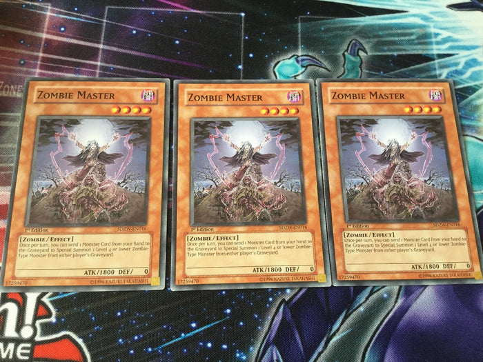 SDZW-EN016 Zombie Master 1st Edition X3 PLAYSET COMMON Yugioh