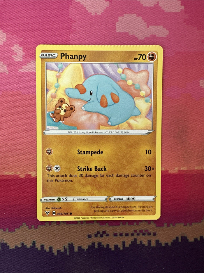 Pokemon Card Phanpy Vivid Voltage CRIMPED 086/185 Near Mint