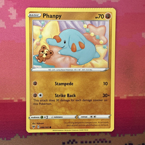 Pokemon Card Phanpy Vivid Voltage CRIMPED 086/185 Near Mint