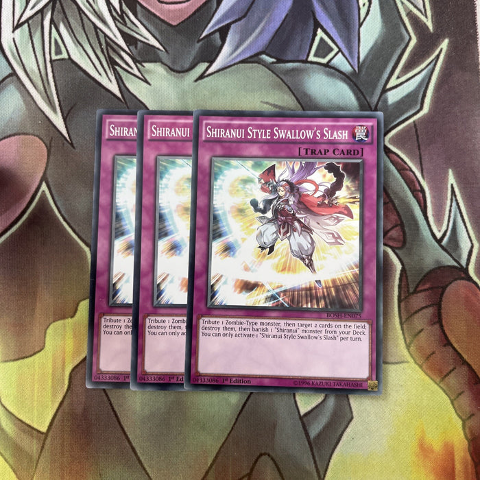 BOSH-EN075 x3 Shiranui Style Swallow's Slash Common Excellent Condition Yugioh