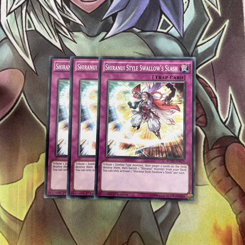 BOSH-EN075 x3 Shiranui Style Swallow's Slash Common Excellent Condition Yugioh