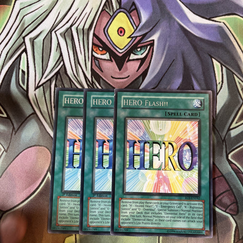 EOJ-EN042 x3 HERO Flash!! Excellent Condition Yugioh