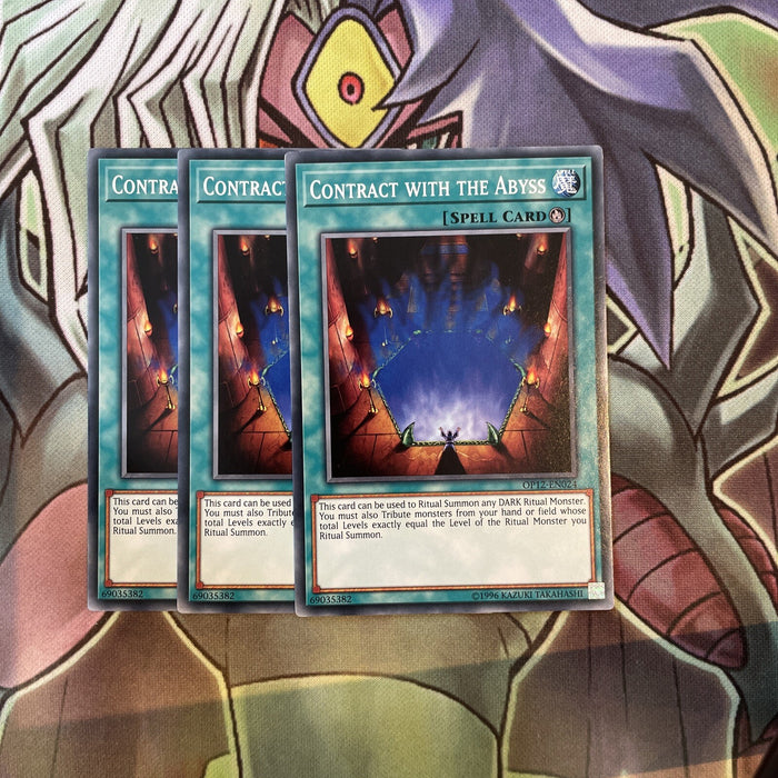 OP12-EN024 Contract With The Abyss Common x3 Excellent Condition Yugioh