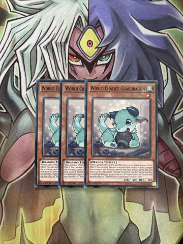 SDRR-EN020 x3 World Chalice Guardragon Common Excellent Condition Yugioh