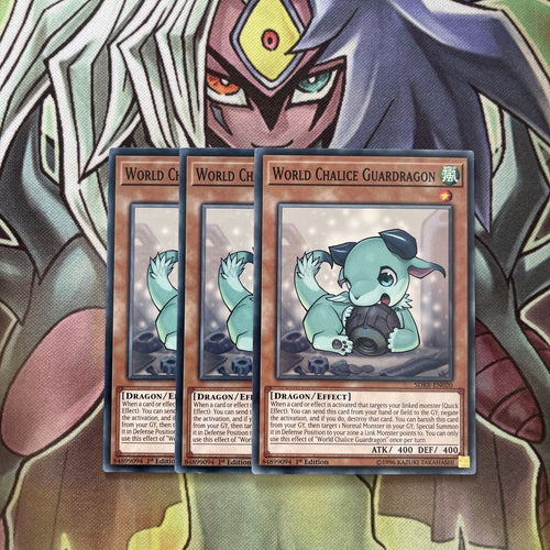SDRR-EN020 x3 World Chalice Guardragon Common Excellent Condition Yugioh