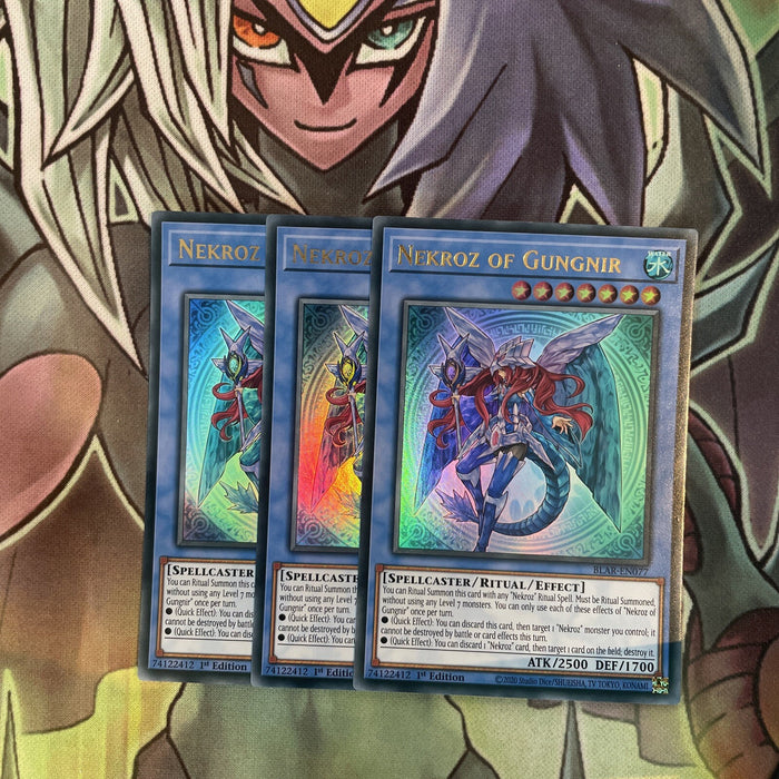 BLAR-EN077 x3 Nekroz of Gungnir Ultra RareExcellent Condition Yugioh