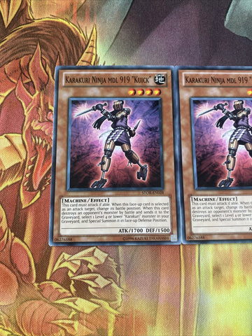STOR-EN028 x3 Karakuri Ninja mdl 919 "Kuick" Common UNL ed Mint Yugioh! Card (back)