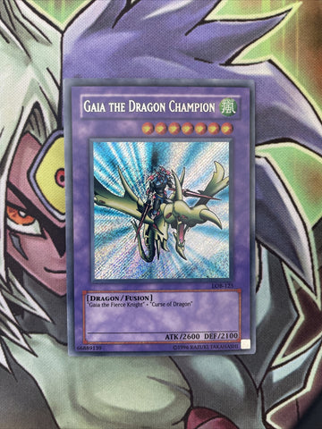 LOB-125 Gaia The Dragon Champion Secret Rare UNL North American Print NM Yugioh