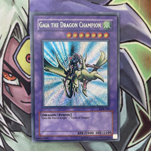 LOB-125 Gaia The Dragon Champion Secret Rare UNL North American Print NM Yugioh