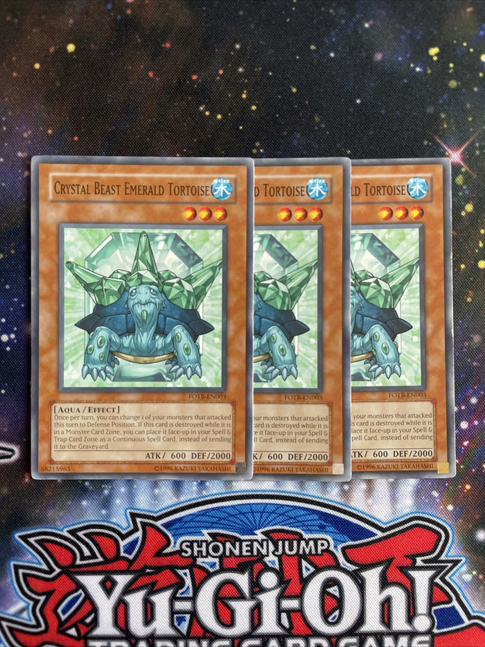 FOTB-EN003 x3 Crystal Beast Emerald Tortoise Common Playset Yugioh