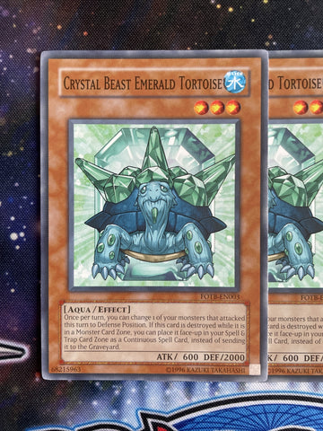 FOTB-EN003 x3 Crystal Beast Emerald Tortoise Common Playset Yugioh (back)