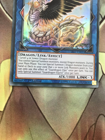 SAST-EN051 Guardragon Elpy Super Rare 1st Edition Mint YuGiOh Card (back)